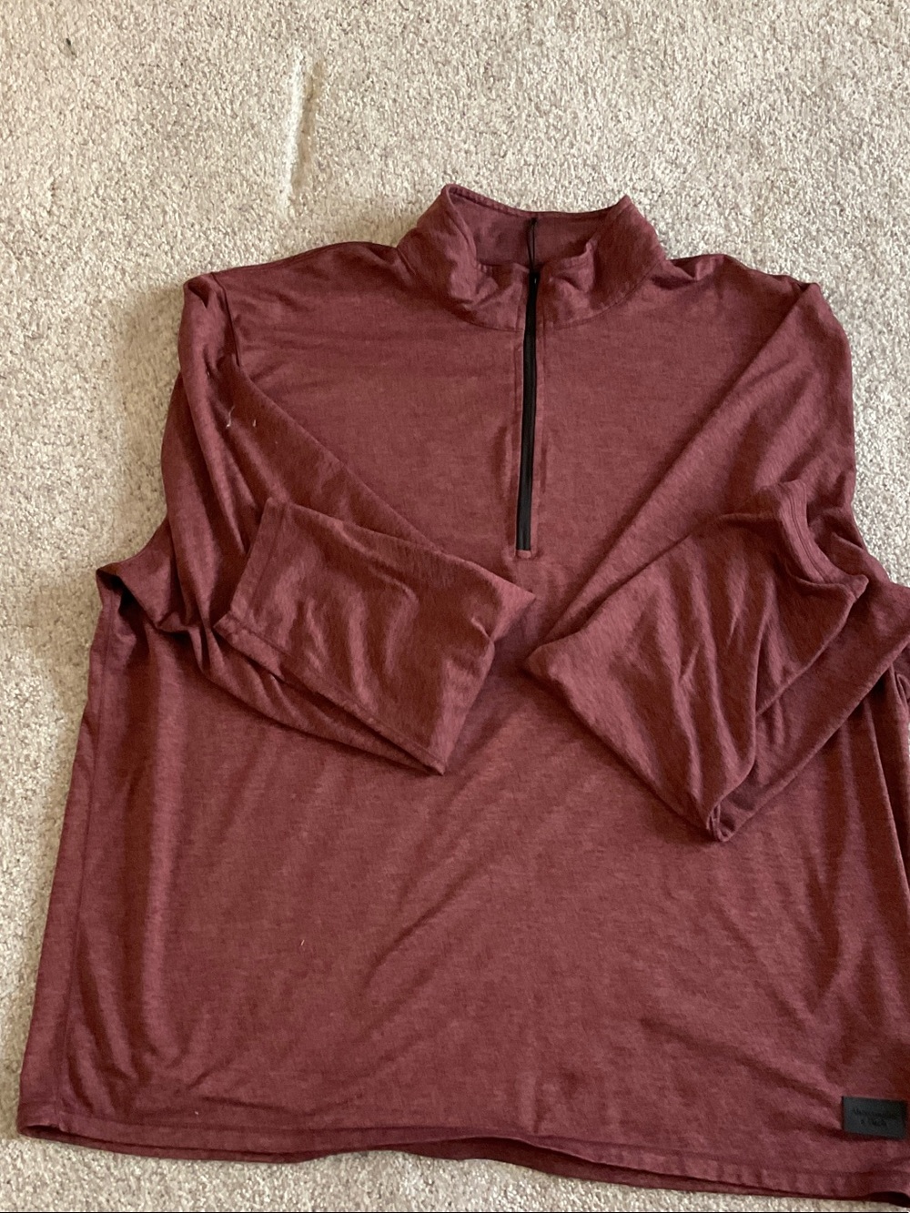 Abercrombie & Fitch Maroon Quarter-Zip Pullover